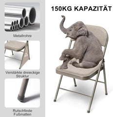 Klapstoelen - Vouwstoelen - Set van 6 - Eettafelstoelen - Kaki