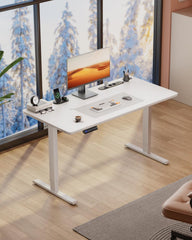 Zit sta bureau - Elektrisch - Verstelbaar - 120x60 cm - Wit - HLFURNIEU