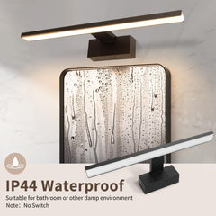 Aigostar LED Spiegellicht Badkamer 40cm 8W 560LM Warm Wit 4000K IP44 – Badkamer Wandlampen Zwart 230V