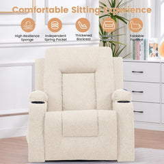 Fauteuil met armleuning - Relaxfauteuil - Relaxstoel - Elektrisch - Beige - COMHOMA