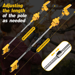 Mini kettingzaag - Elektrische snoeischaar - Met accu - Geel - Lmozim