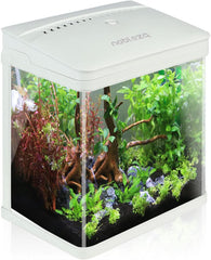Nobleza - Aquariumaquarium met ledlampen en filtersysteem, tropische aquaria, 7 liter, wit •