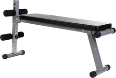 ScSPORTS® Halterbank, inklapbaar, verstelbaar, plat/negatief, met beenfixatie, tot 120 kg, staal, zwart, sit-upbank, buiktrainer, trainingsbank, platte bank, fitnessbank voor thuis