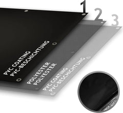 Jago® Afdekzeil, 650 g/m², 4x5 m zwart, waterdicht en scheurvast, met oogjes, kleurkeuze, pvc-beschermend zeil, vrachtwagenzeil, geweven zeil,