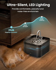 Drinkfontein Kat - Waterfontein Kat - Kattenfontein - 2,2L - Zwart - PawPoll