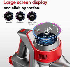 Draadloze steelstofzuiger - Oplaadbaar, 35 kPa krachtige stofzuigers met afneembaar batterijdisplay, max. 45 minuten gebruiksduur, 8-in-1 handstofzuiger voor harde vloeren en tapijten, dierenhaar, grijs