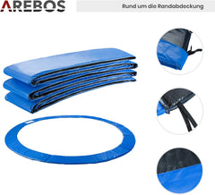 Veiligheidsnet Trampoline - Randafdekking 244 cm - Trampoline net - 6 Stangen - AREBOS