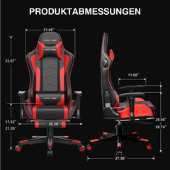 Ergonomische Bureaustoel -  Office Chair - Gamestoel - Volwassenen - Zwart/Rood - GTPLAYER - GT890MF