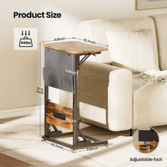 Laptoptafel - Bijzettafel - Verstelbaar - 70x40x30 - Bruin - HLDIRECT