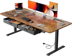 Zit sta bureau - Elektrisch - Verstelbaar - 180x80 cm - Bruin - HLDIRECT
