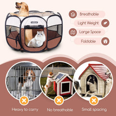 Puppyren - Hondenren- Dierenren - 72x72x45 cm - Bruin - Nobleza