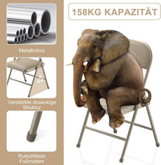 Klapstoelen - Vouwstoelen - Set van 4 - Eettafelstoelen - Khaki - BULAGE