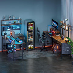 Gaming bureau - Gaming desk - Hoekbureau - 150x100 cm - Bruin - HLONONE