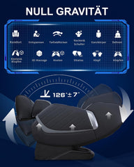 MeitFith Massagestoel, full-body massage 3D massagestoel, shiatsu massagestoel, massage stoel met warmtefunctie, zwart