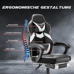 Ergonomische Bureaustoel -  Office Chair - Gamestoel - Volwassenen - Wit - Farini