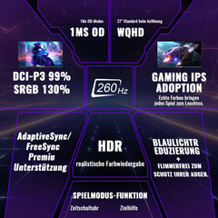Gaming Monitor - Beeldscherm computer - 27 inch - 260Hz - WQHD - Minifire