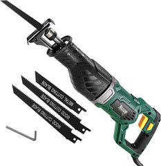 TECCPO Reciprozaag, universele zaag 1050 watt met 3 reciprozaagbladen (groen)