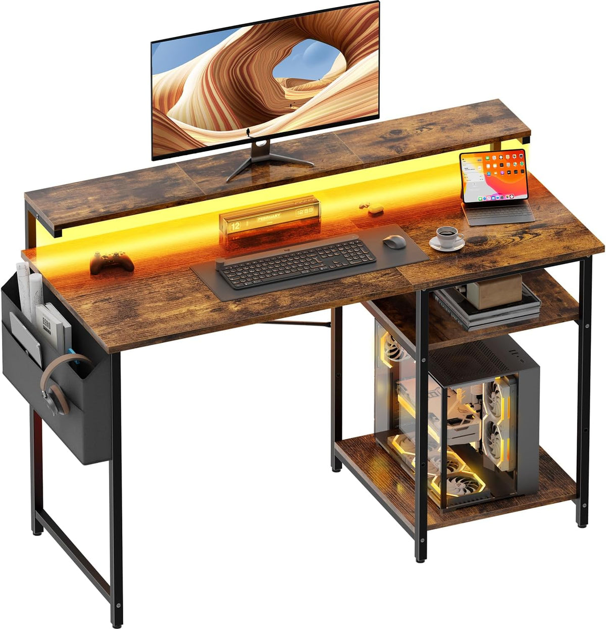 Bureau - Computertafel - Computerbureau - 120x48 cm - Bruin