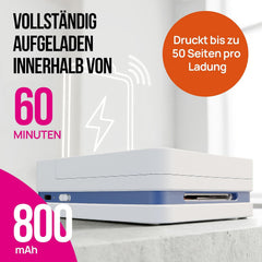 Nelko Fotoprinter PP01 kleur draagbare mini fotoprinter, wit | Smartphone inkjet stickerprinter voor iOS/Android, grappige bewerkingsapp, incl. 20 vellen zelfklevend fotopapier •