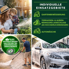 TRESKO® Flexibele tuinslang, waterslang, flexibele uitschuifbare slang, 15 m, Zwart