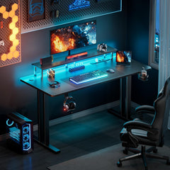 Gaming bureau - Gaming desk - Gaming tafel - 140x60 cm - Zwart
