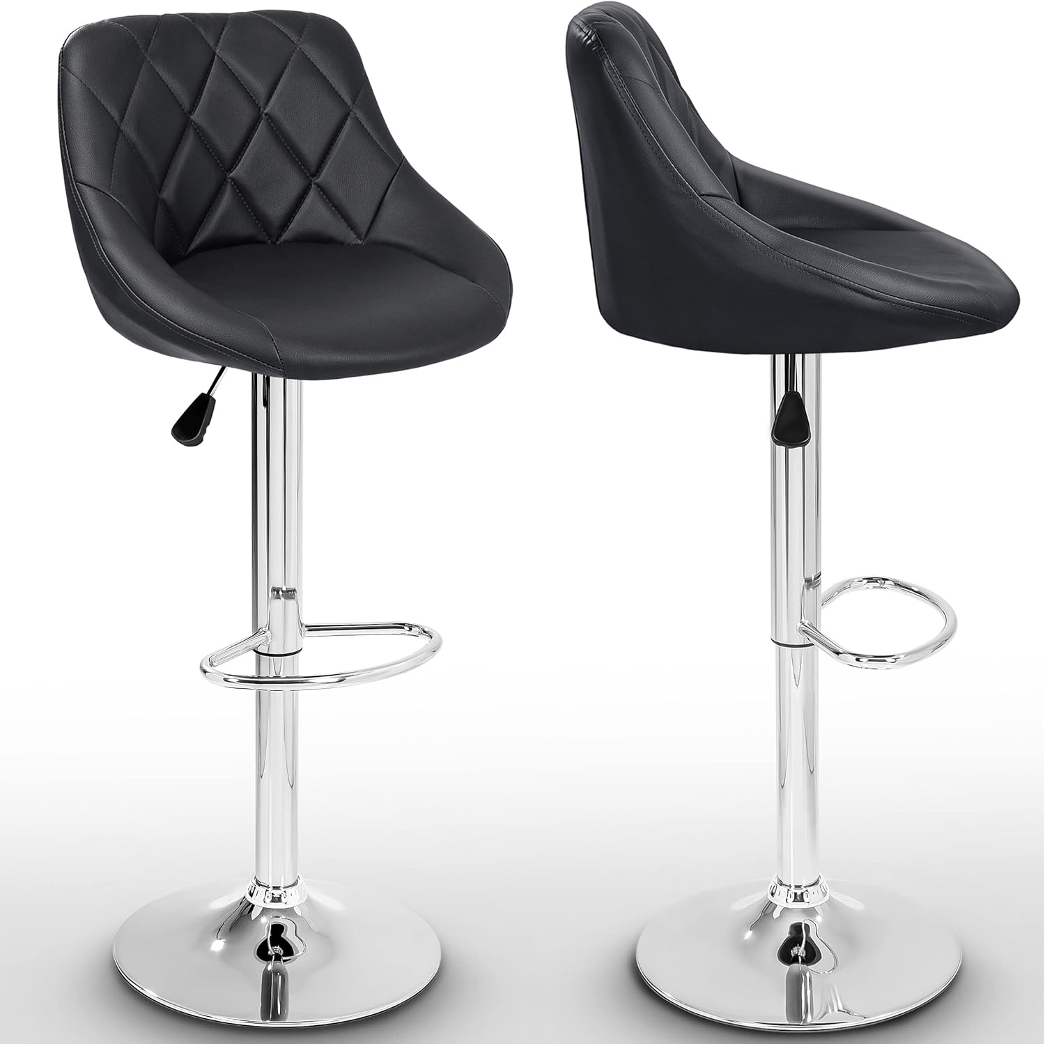 Barkrukken, 2-delige set, keuze uit 10 kleuren, 360 graden vrij draaibaar, hoogteverstelling zitting: 60 – 80 cm