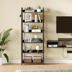 Boekenkast - Boekenrek - Wandkast - 30x60x175 cm - Zwart - Rolanstar