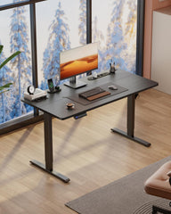Zit sta bureau - Elektrisch - Verstelbaar - 100x60 cm - Zwart - HLFURNIEU