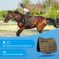 Zadeldek voor paard, ideaal om te springen, wattenpads, Zwart - Nobleza