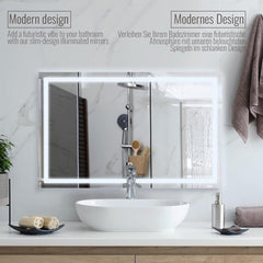 Badkamerspiegel met verlichting - Wandspiegel - 120x70 cm - Aquamarin