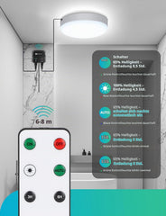 Aigostar Plafondlamp op zonne-energie, voor buiten, 35 W, led-plafondlamp op zonne-energie, met afstandsbediening, energieopslagbox, IP65 waterdicht, instelbaar 6500 K, solarlampen voor binnen met 8 m