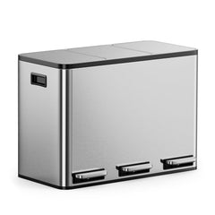 Prullenbak - Afvalbak - Vuilnisbak - 45 Liter - Zilver - Vonhaus