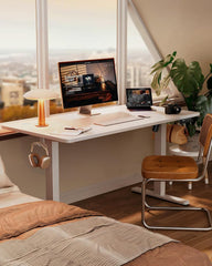 ErGear Elektrisch in hoogte verstelbaar bureau, 120 x 60 cm, in hoogte verstelbaar met 4 geheugenfuncties, gamingtafel met vierdelig tafelblad