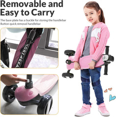 XJD Kinderstep, kinderstep voor 2-8 jaar, met 3 led-wielen, kickboard, vergrendelbare richting, verstelbare stuurhoogte, licht, belastbaarheid tot 50 kg •