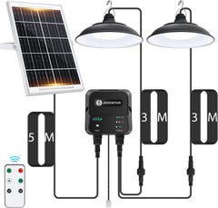 Aigostar Hanglamp op zonne-energie, 11 m kabel, hangende solarlampen voor buiten, met afstandsbediening en trekkoord, 6000 mAh, grote batterijcapaciteit, IP65 waterdichte lamp voor binnen en buiten