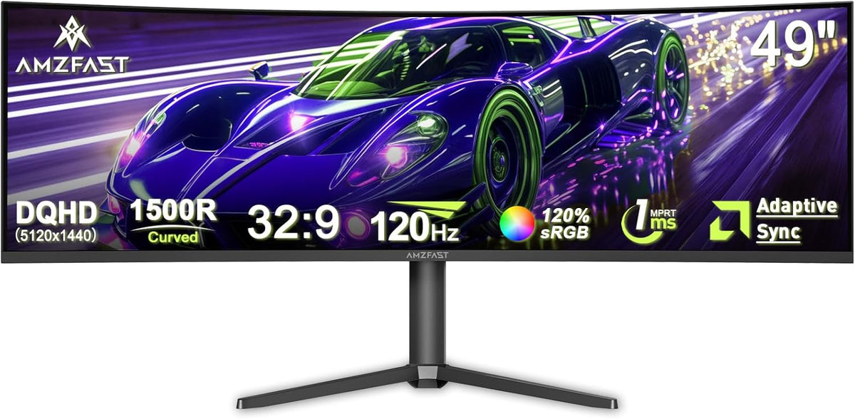 Gaming Monitor - Beeldscherm computer - 49 inch - Curved - 120Hz - DQHD - Amzfast