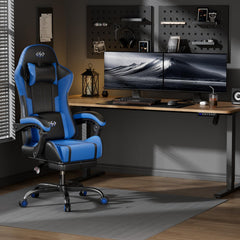 Ergonomische Bureaustoel -  Office Chair - Gamestoel - Volwassenen - Zwart/Blauw - HLDIRECT
