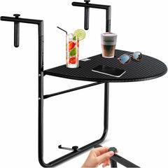 KESSER® Balkontafel - Inklapbaar - Hangtafel - Verstelbaar - Zwart