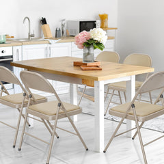 Klapstoelen - Vouwstoelen - Set van 4 - Eettafelstoelen - Beige - VINGLI