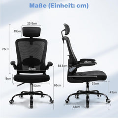 Ergonomische Bureaustoel -  Office Chair - Gamestoel - Volwassenen - Zwart- COMHOMA