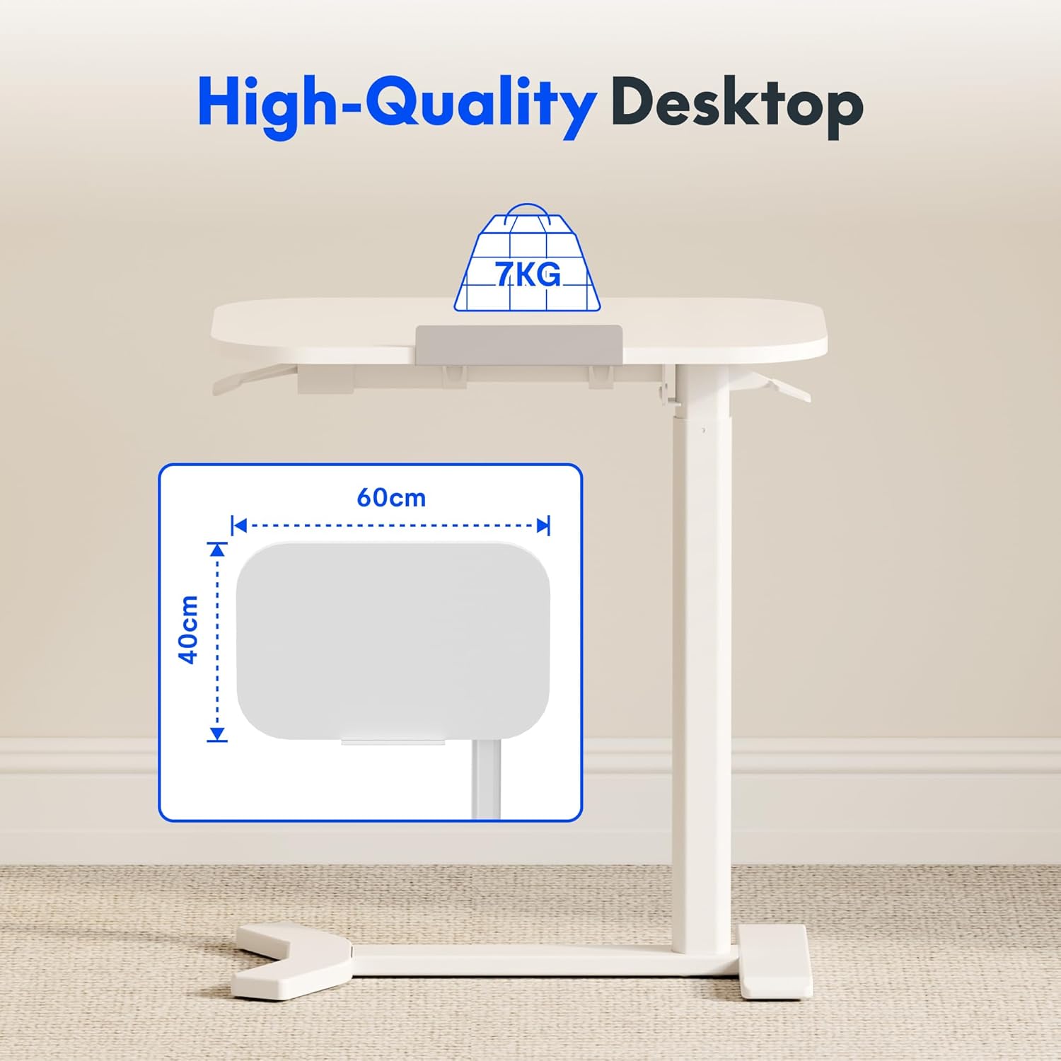 FLEXISPOT Bijzettafel H5 - flexibele laptoptafel en bedtafel met kantelbaar tafelblad, in hoogte verstelbaar en mobiel, ideaal voor bank, bed en leesuren (wit)