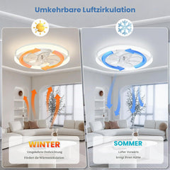 Aigostar Plafondventilator met verlichting en afstandsbediening, stille plafondlamp met ventilator, timer en nachtlampje, 6 snelheden, dimbare led, plafondlamp voor slaapkamer en woonkamer