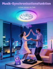 Aigostar Plafondventilator met verlichting, wifi, app-bediening, muzieksynchronisatie, led 46W, 4800LM, 2700K-6500K y RGB instelbaar, plafondlamp met ventilator, smart met afstandsbediening