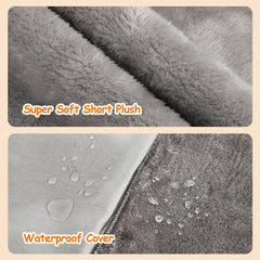 Nobleza Zelfverwarmende hondenmat voor honden en katten, huisdieren, warmtemat winter, hondenkussen voor hondenbedden van verdikt traagschuim, met wasbare zachte pluche hoes, grijs, 76 x 48 x 4 cm