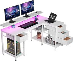 Bureau - Computertafel - Hoekbureau - 140x80 cm - Wit - Seventable
