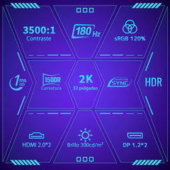 Gaming Monitor - Beeldscherm computer - 32 inch - Curved - 180Hz - QHD - Amzfast