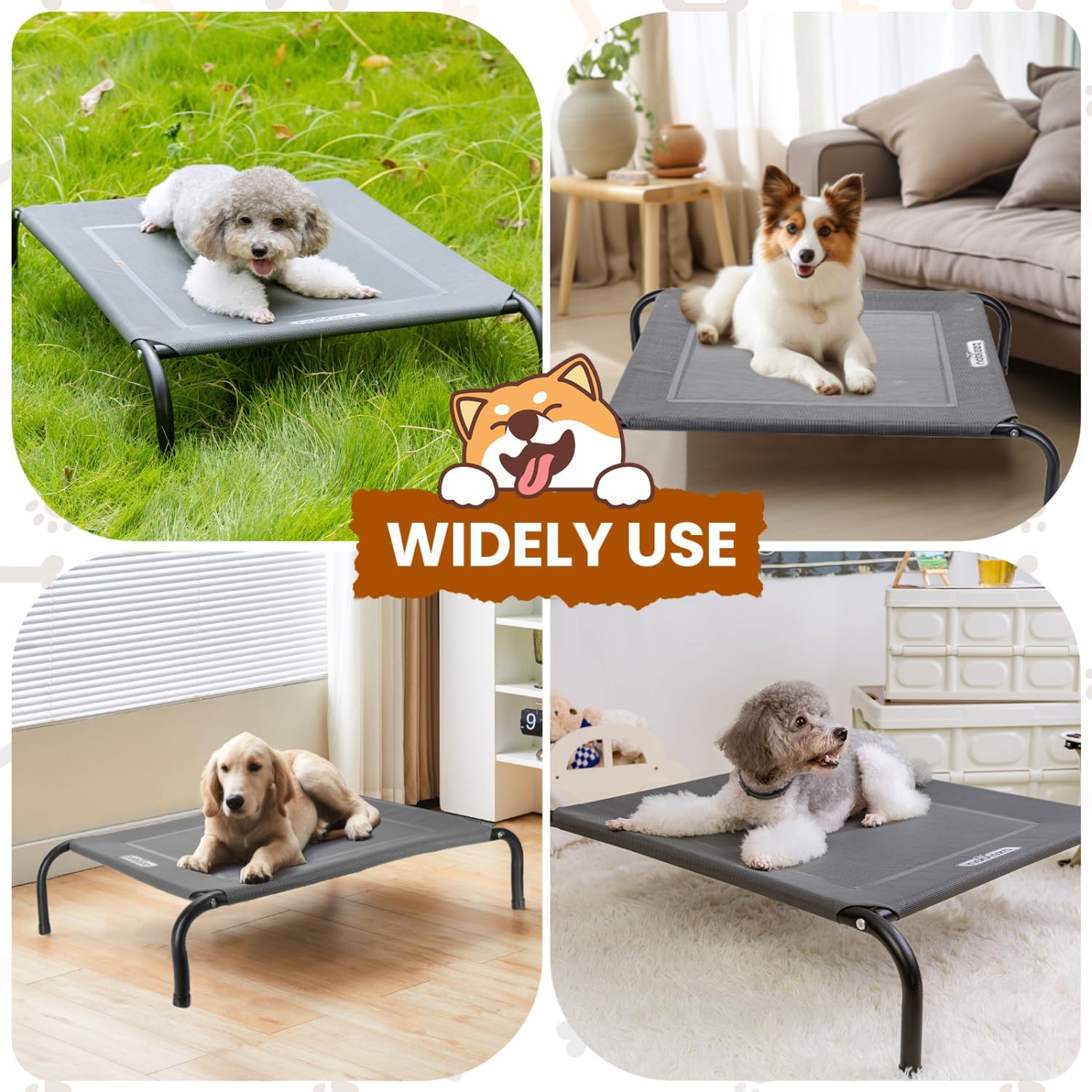 Hondenbed op pootjes - Grijs - 124x90 cm - Nobleza