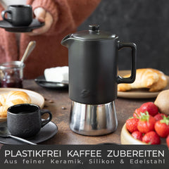 Percolator - Espresso maker - Inductie - 300 ml - RVS - Zwart - Steinzeit