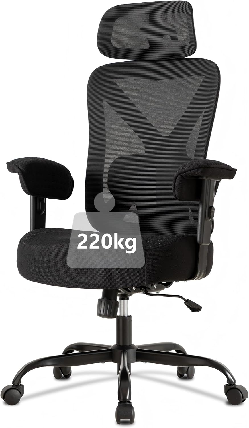 Ergonomische Bureaustoel -  Office Chair - Gamestoel - Volwassenen - Zwart - UEV