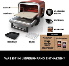 Ninja Woodfire 8-in-1 Elektrische Buitenoven, Pizzaoven en BBQ-rookoven - OO101EU •